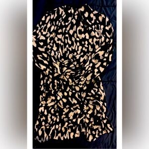 🖤 SHEIN Clasi Allover print mock neck ruffle hem dress 🖤 NWOT